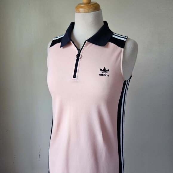 Adidas Trefoil Knit Dress "Icey Pink/Legend Ink" Colorblock Polo Tennis Golf S - Picture 4 of 7